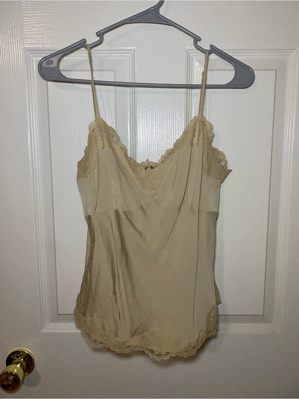 Ann Taylor Ivory Lace-Trim Slip Cami